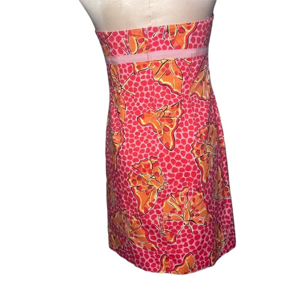 Lilly Pulitzer White Label strapless pink dress with butterflies. Size 6 - Picture 10 of 14